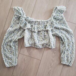 loveshackfancy dorabella long sleeve crop top